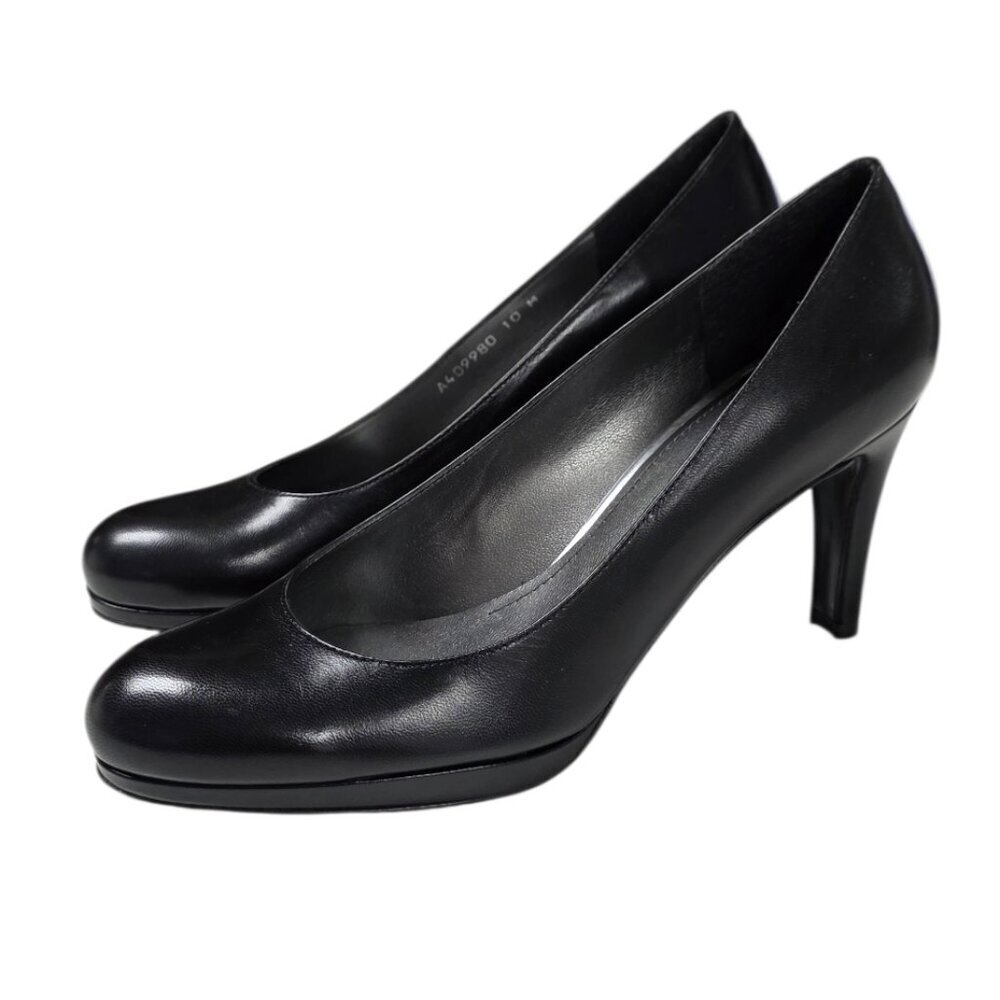 Stuart Weitzman Classic Black Pumps, Round Toe, Timeless, Party, Business, 10M